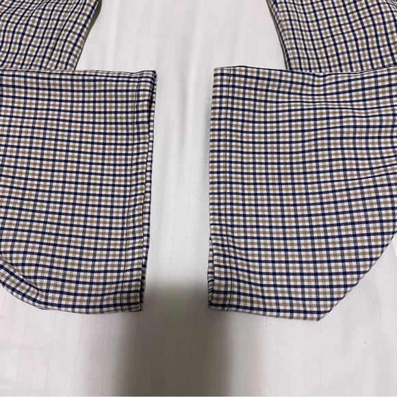Aritzia Sunday Best Freshman Check Plaid Pant Cream/Tan/Navy size 6 - Picture 9 of 14